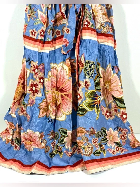 Farm Rio Superbloom Tapestry Cotton Blend Maxi Dress Blue Medium NEW - Picture 9 of 17